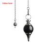 Chain Fashion Jewelry Black Onyx Amethyst Circular Cone Natural Stone Healing Crystal Amulet Reiki Pendulum Pendant