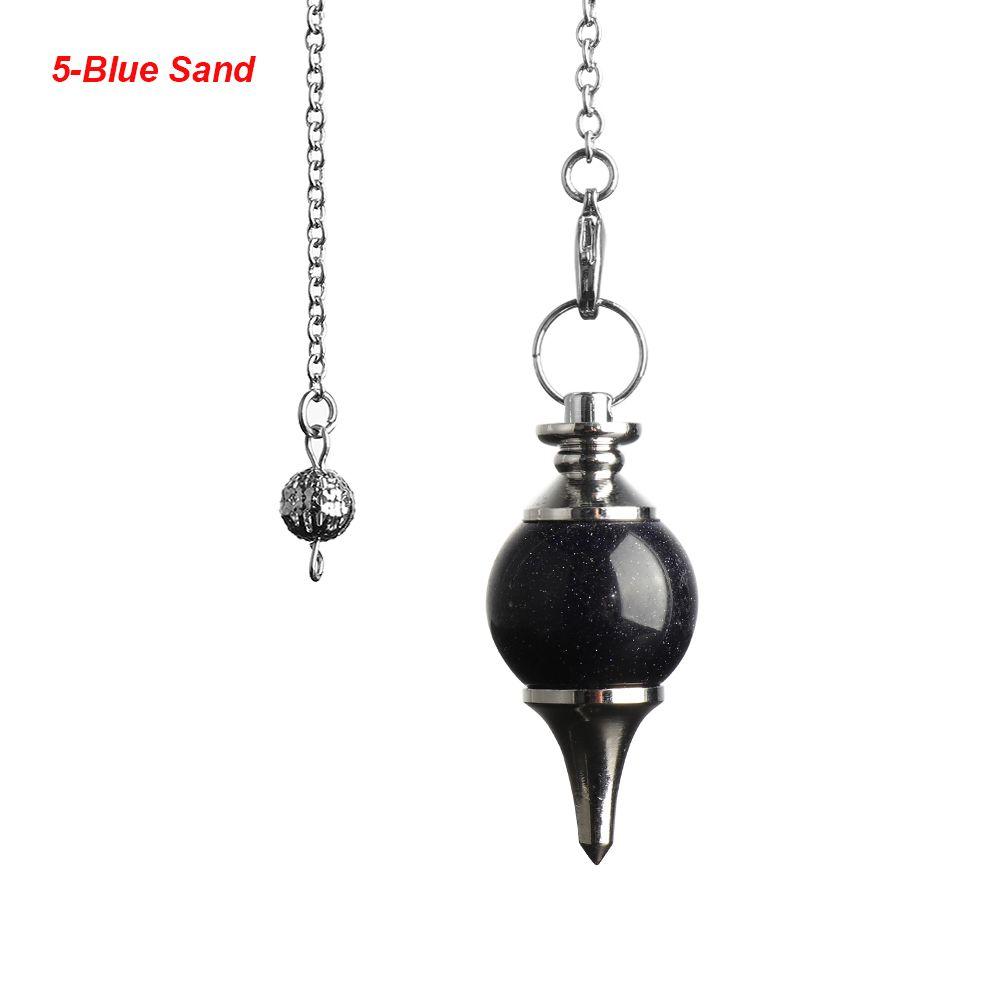 Chain Fashion Jewelry Black Onyx Amethyst Circular Cone Natural Stone Healing Crystal Amulet Reiki Pendulum Pendant