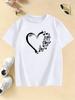 Graphic Casual Hoodies Love Heart with Butterfly T Shirts Kids Childrens Tshirt Boys Girls Summer Spring Top Tee Shirt