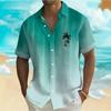 Camisa de Hombre con Estampado de Palmera Impresión 3D Camisa de Botones Camisa Casual Camisa de Verano Manga Corta Ropa Diaria de Vacaciones