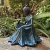 Angel Curtsy Bird Feeder Bath,Outdoor Garden Fairy Statue Gift Water Bowl Feeding Station for Park