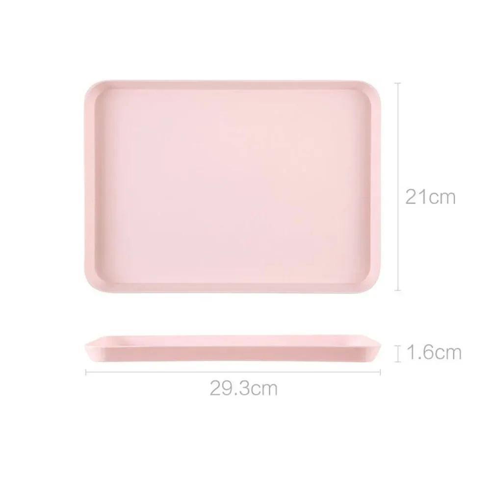 Rectangular Serving Tray Anti Slip Scratch Resistant Plastic Food Serving Tray Non-slip Heat-resistant No Fading Heightened Edge