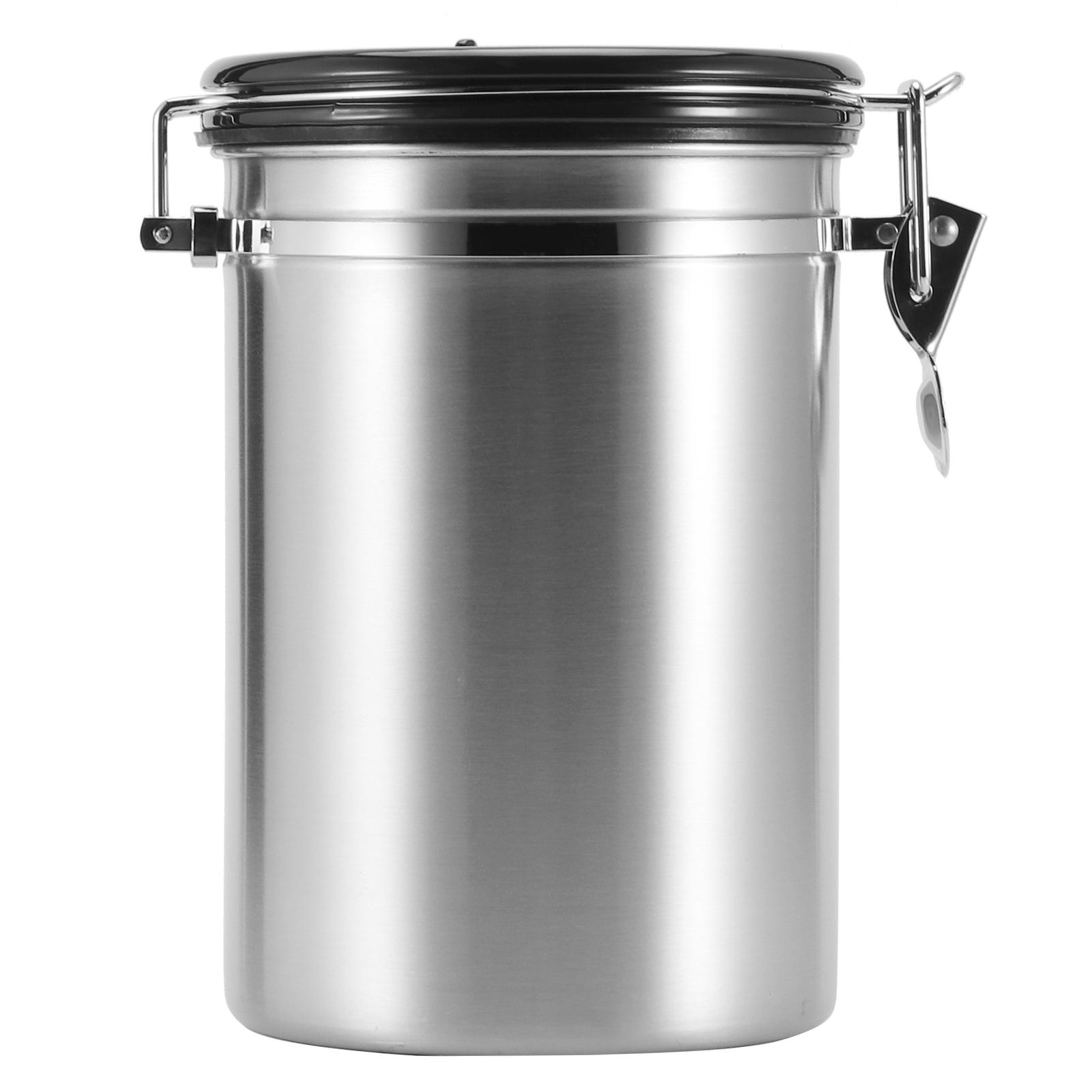 

Герметичный контейнер из нержавеющей стали, влагозащитный, для хранения кофейных зерен, чая, с клапаном для откачки воздуха серебряный