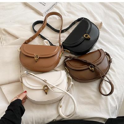 Pu Leather Saddle Armpit Bags for Women Trendy Shoulder Crossbody Bags Ladies Vintage Ladies Underarm Handbags Purses