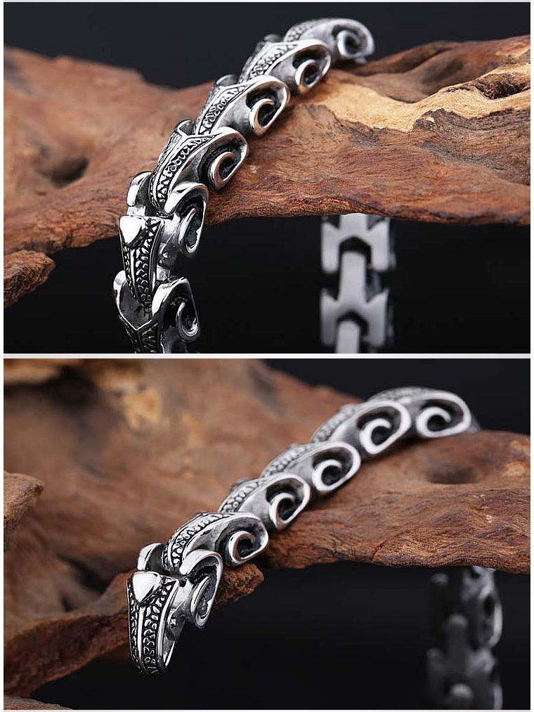 Korean Style Trendy Dragon Bone Stainless Steel Men's Titanium Bracelet