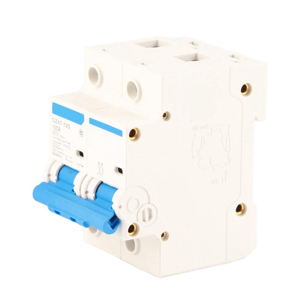 Miniature DZ47-125 2P Current Circuit Breaker 400V 80/100/125A Leakage Protection Switch Air Circuit Breaker Power Distribution