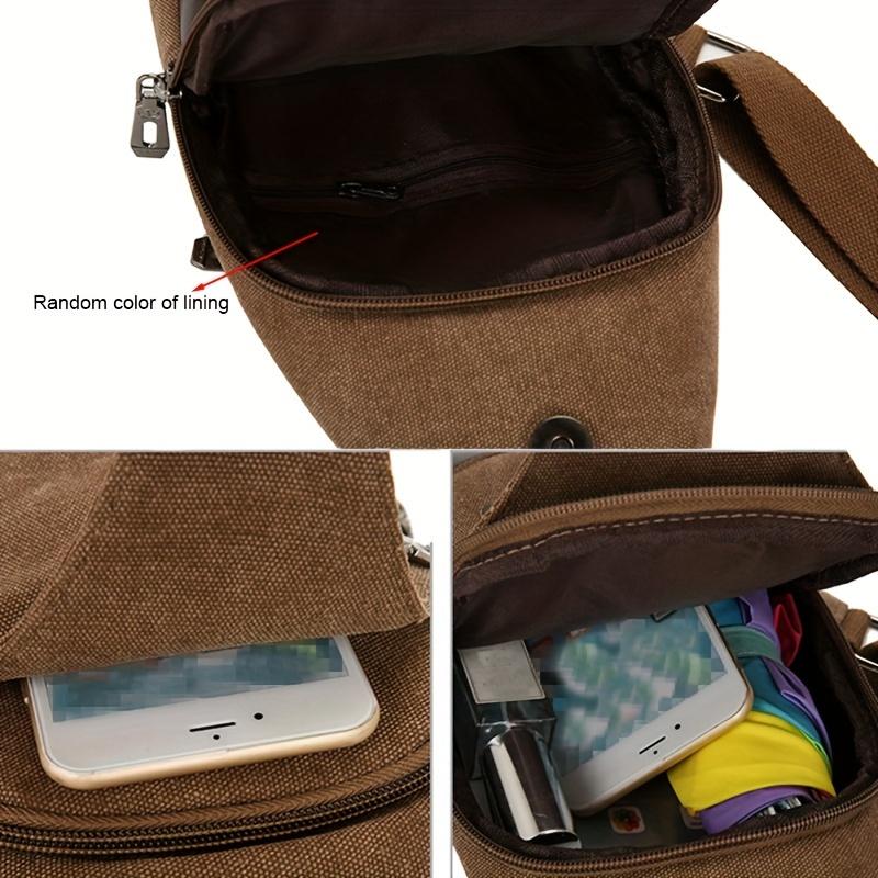 1 Stück Camping-Brusttasche aus Segeltuch für Herren, einfarbig, verschleißfest, große Kapazität