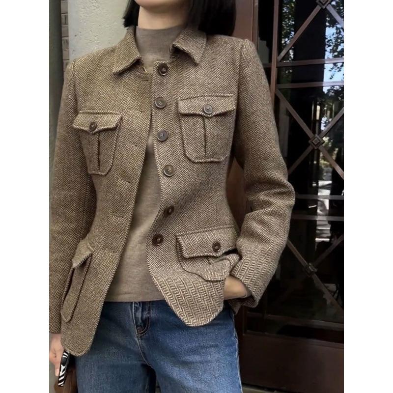 Women's Spring and Autumn Overalls Jacket Female Vintage Look Slimmer Jacket
