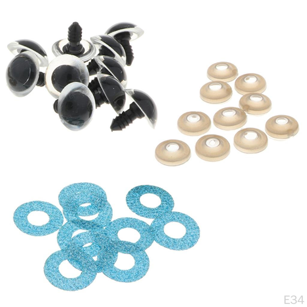 10x Glitter Safety Teddy , 24mm