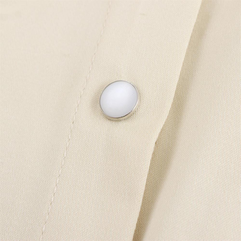 2025 Spring Women's Slim Lapel Short-Sleeve Wide-Hem Dress