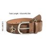 Casual Star Retro Jeans Belt Gothic Rivet Metal Buckle Belts Aesthetic Wide Pu Leather Waistband Clothing Accessories