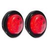 2Pcs Red 2 Inch 7-LED Round Truck Trailer Side Marker Lamp Clearance Tail Light 24V Fit for RVs Utes UTVs Boat Caravans