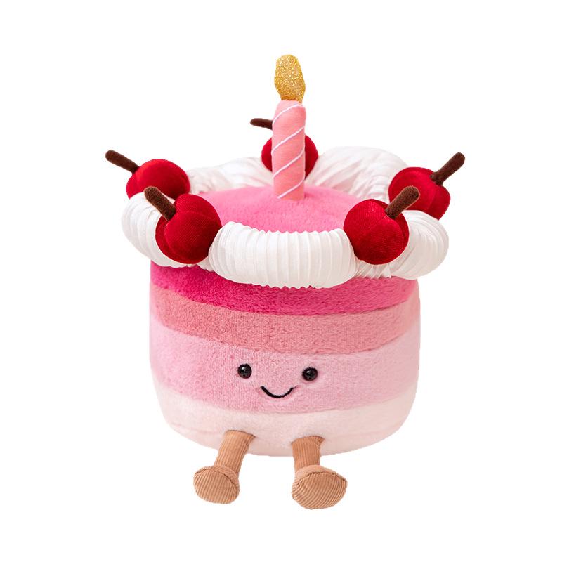 Cherry Cake Doll Rainbow Plush Toy - Birthday Cake Simulation