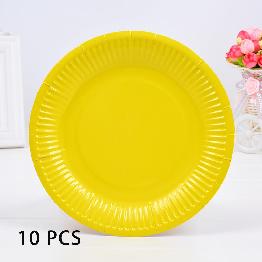 10 PCS Solid Color Disposable Paper Tray Eco-friendly Cardboard Diameter 18cm High quality white cardboard Handmade props