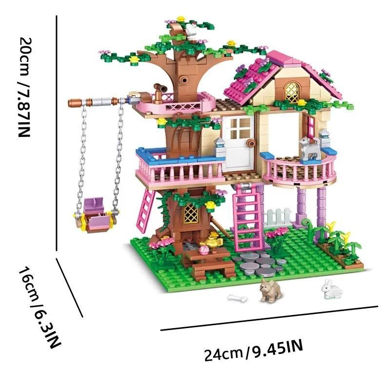 504pcs Friends City Tree House Summer Holiday Villa Castle Building Blocks Sets Garden DIY Toys for Kids Girl Birthday Gift