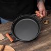 Jian's Thickened Cast Iron Frying Pan with Wooden Handle