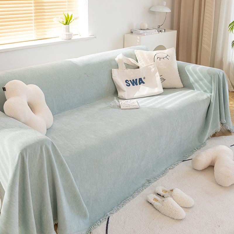 

Чистый цвет, простой стиль, чехол для дивана, полотенце, ткань из синели, не царапающий чехол для дивана, универсальный чехол, высококачественный универсальный пылезащитный чехол 180*150cm