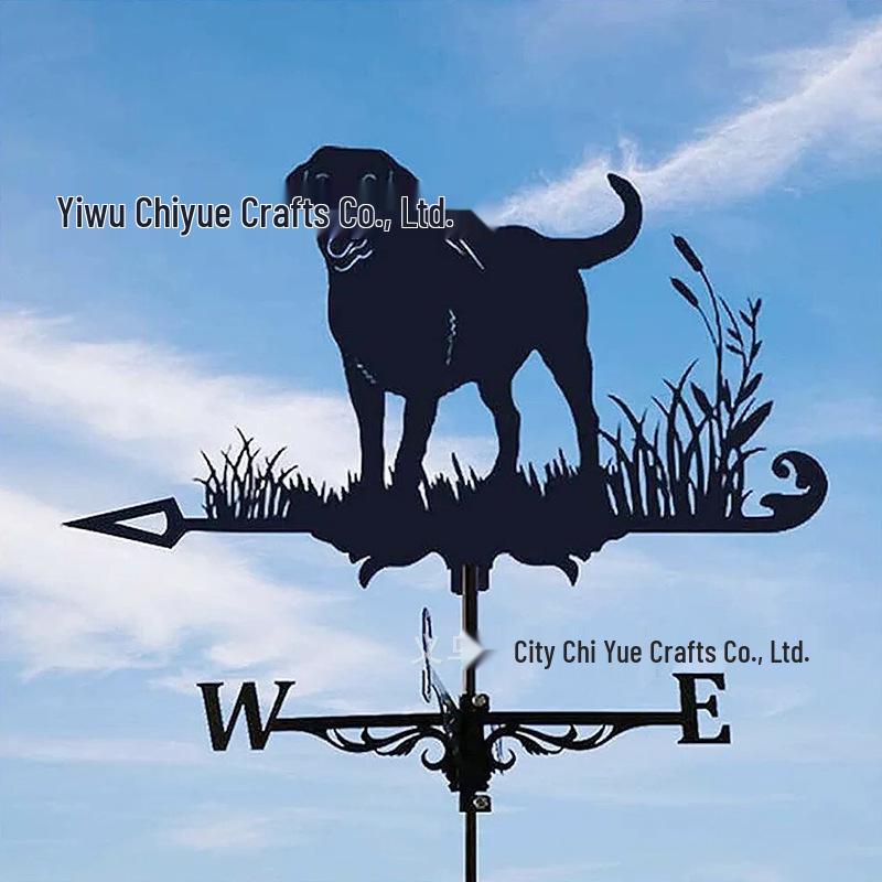 Weather Vane Ornament: Outdoor Wrought Iron Spray-Painted Roof Decoration Metal Craft