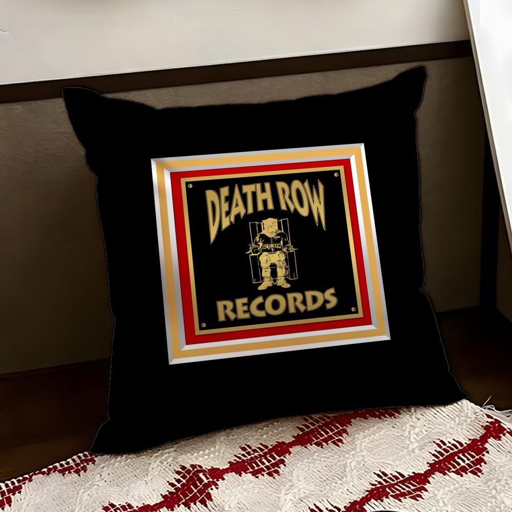 DDeath RRow Records Cushion Cover Reversible Soft Durable Pillow Cover Home Car MultiScene Use for Daily Comfort