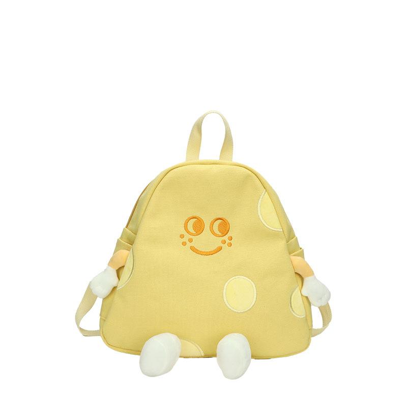 Schoolbag New Simple Cheese Backpack Women's Canvas Bag School Bag Premium Sense Bag Backpack Junior High School Men's Large Capacity