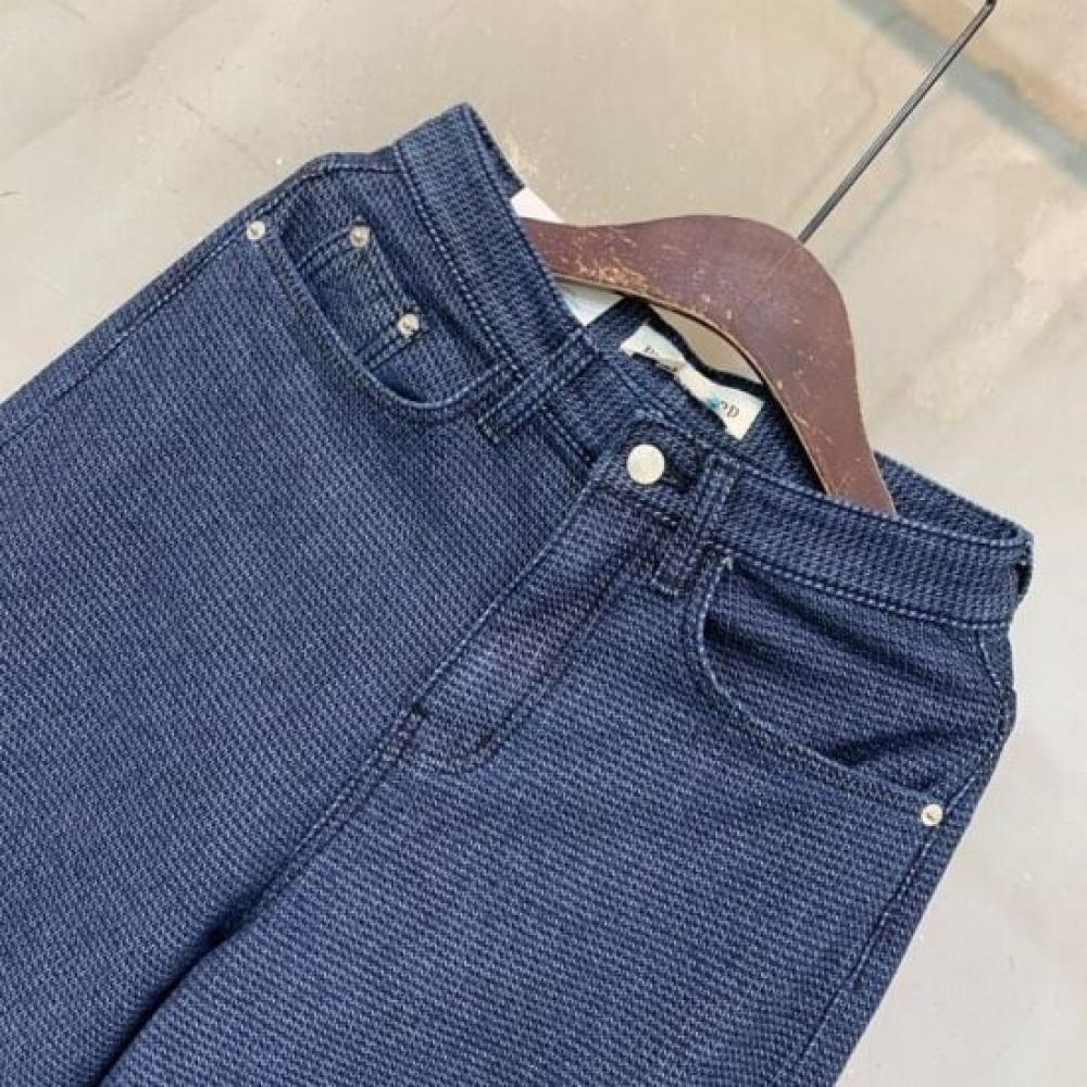 C S In The Room Ykk Zipper Tweed Straight Wide Denim pantS One Color