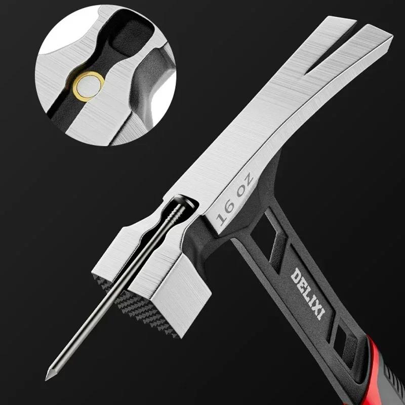 Drop Forged High Carbon Steel Claw Hammer One Piece Woodworking Handle with Soft Grip All Steel Shaft Manual Tools