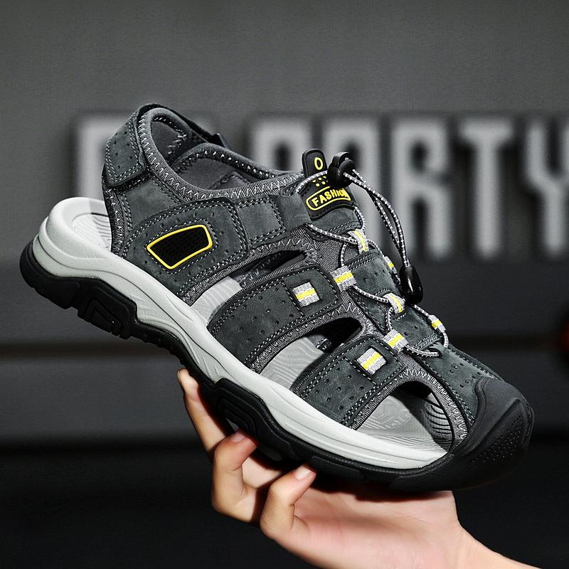 Horký výprodej letní pánské sandály outdoorové protiskluzové pánské plážové sandály ruční výroba z pravé kůže pánské boty móda pánské tenisky