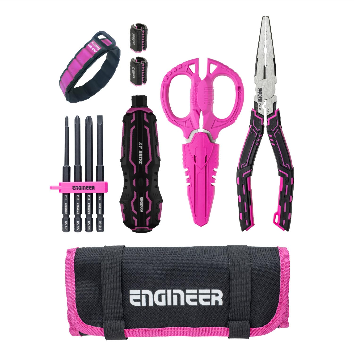 Engineer My Kit PINK BLACK Case W370 x & 11-piece set. size D220mm. KS-50P розовый