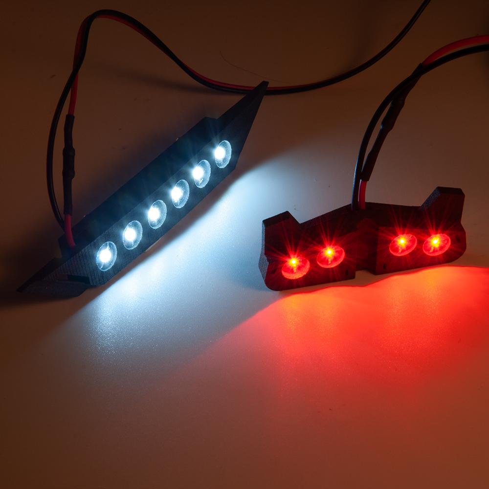 TRINOOD Front & Rear LED Lights Spotlight Lamp Bar DC 3-5v for 1/10 4x4 2wd VXL XL-5 SLASH RC Car Upgrade Parts