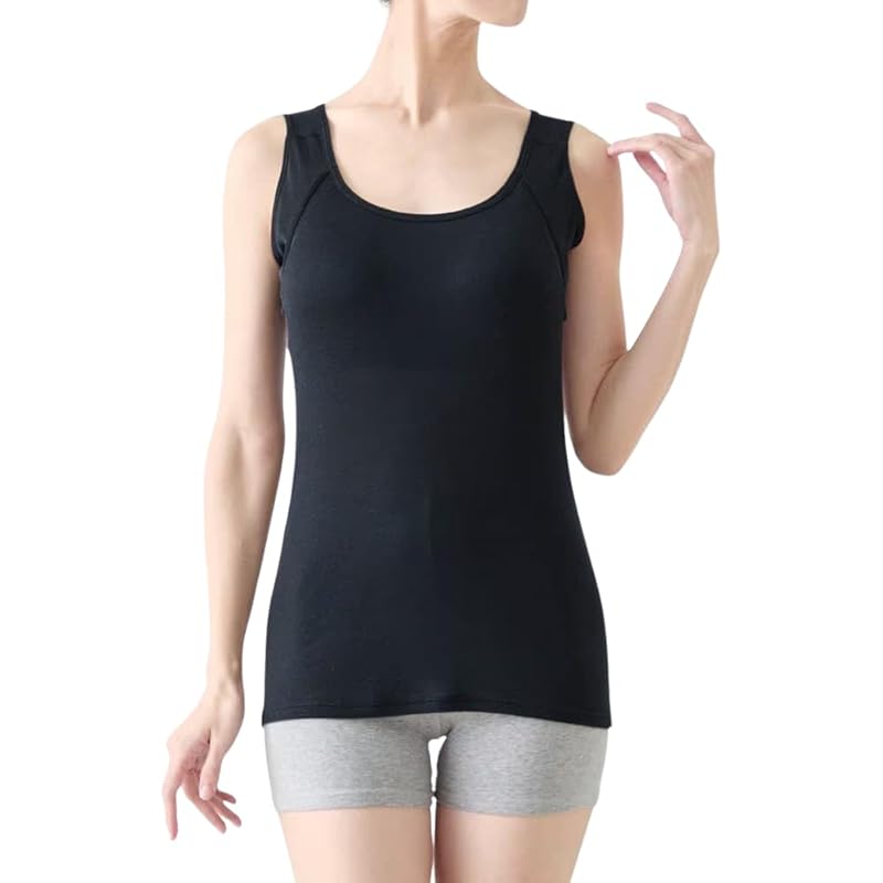 

[Belle Maison] bra tank top ladies Mr. Big Sweat cotton blend Do not tighten sweat absorbing innerwear salary list Inner camisole/tank top black L