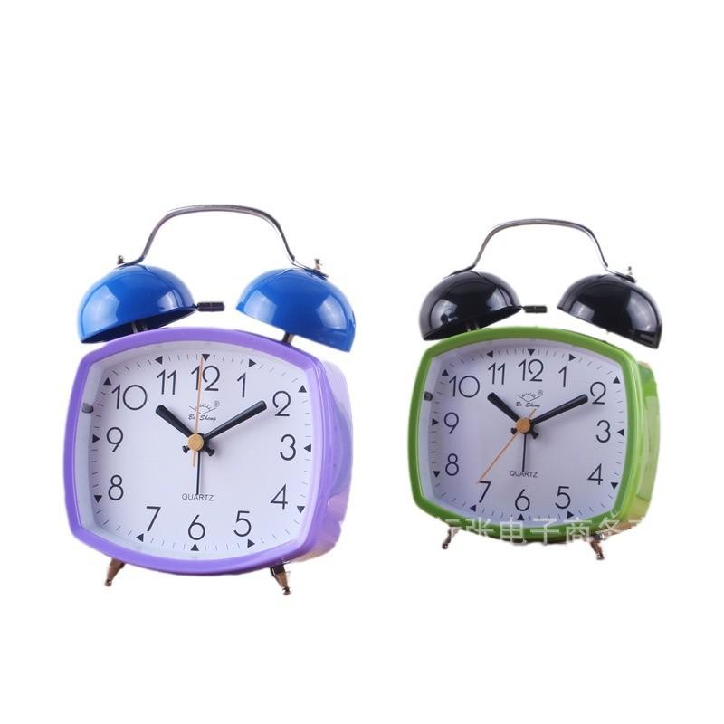 1.1 inch silent alarm clock, double alarm, metal ringing clock, student bedside alarm, desktop clock