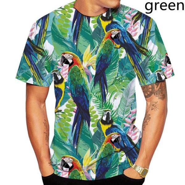 Colorful Parrot 3D Printed Men's Casual Short Sleeved T-shirt Summer Men's T-shirts