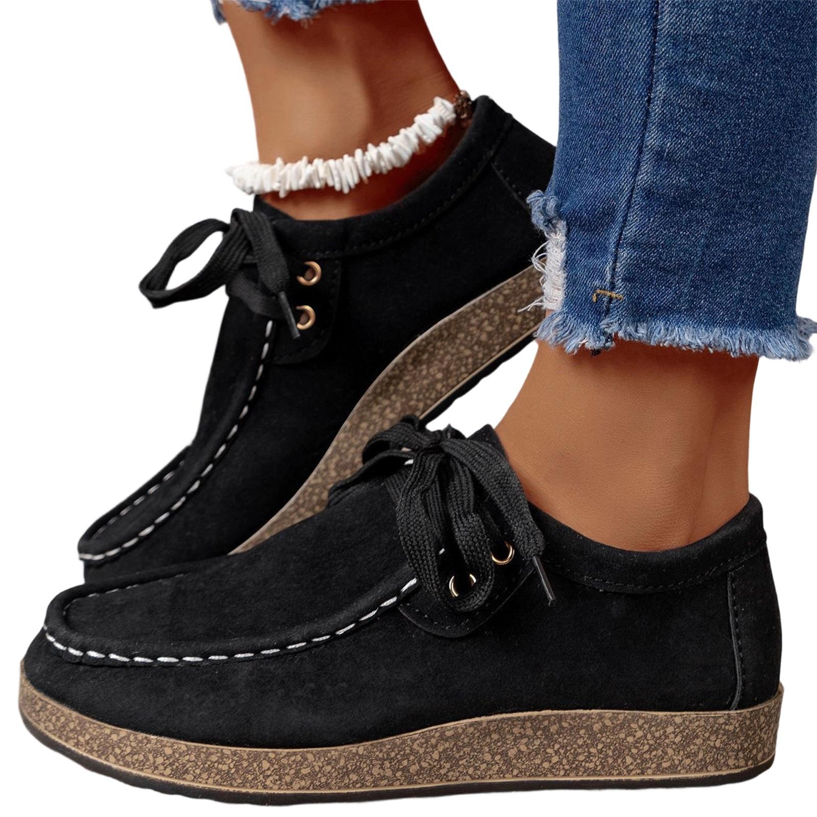 Women s Fashion Casual Plus-Size Lace-Up Low-Top Shoes 36
