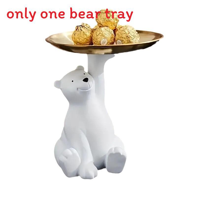 Modern Arctic Bear Key Holder Tray With Silicone Material For Living Room Decor