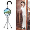 Iron Portable Folding Walking Stick Seat Tripod Travel Chair Stool