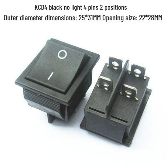 KCD4 Rocker Switch: 4/6 Pins, 2/3 Positions, Illuminated, 25x31mm, 16A 250V Power Button
