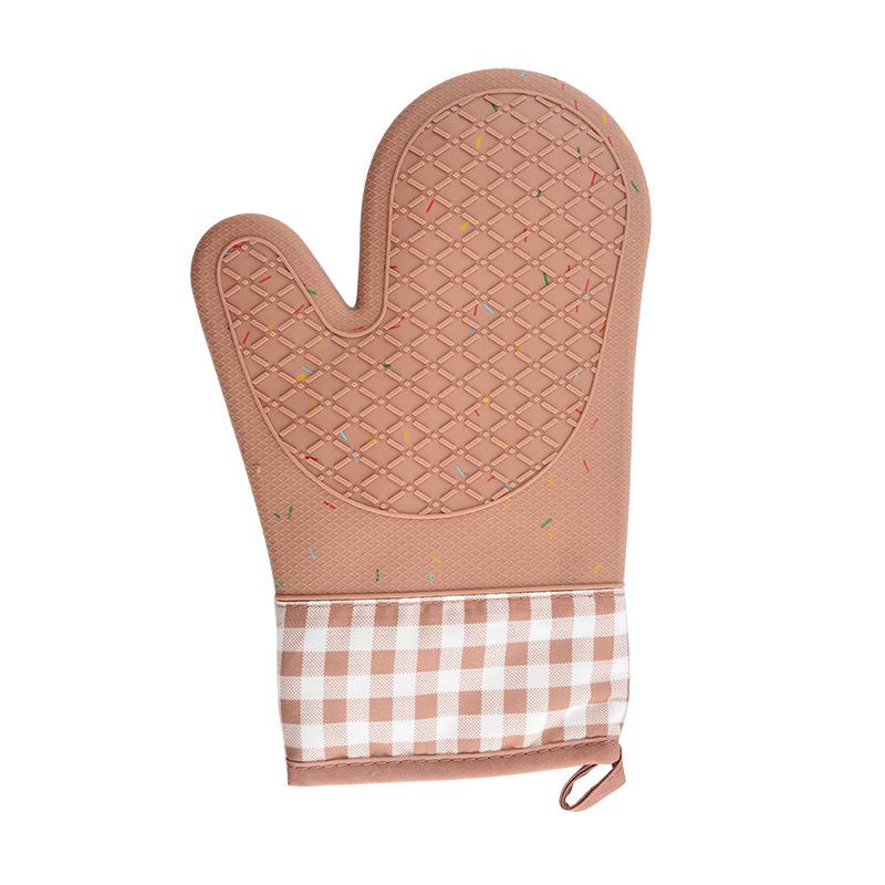 In Stock Color Dot Diamond Pattern Heat-Resistant Silicone Oven Mitts