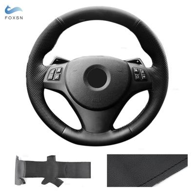 Pour BMW M Sport E90 320i 325i 335i E82 E87 X1 E84 2011-2013 Housse de Volant de Voiture Cousue à la Main Garniture en Cuir Perforé Noir