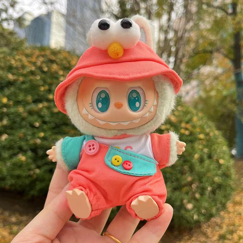 Mini Plush Doll'S Clothes Cute Outfit Accessories For Labubu V1 V2 Korea Kpop Idol Dolls Goose Dinosaur Macaron Clothing Gifts