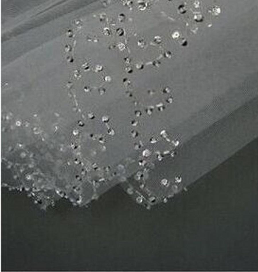 Korean-Style Bride Veil with Beaded Hair Comb, 2-Layer Exquisite Handmade Design