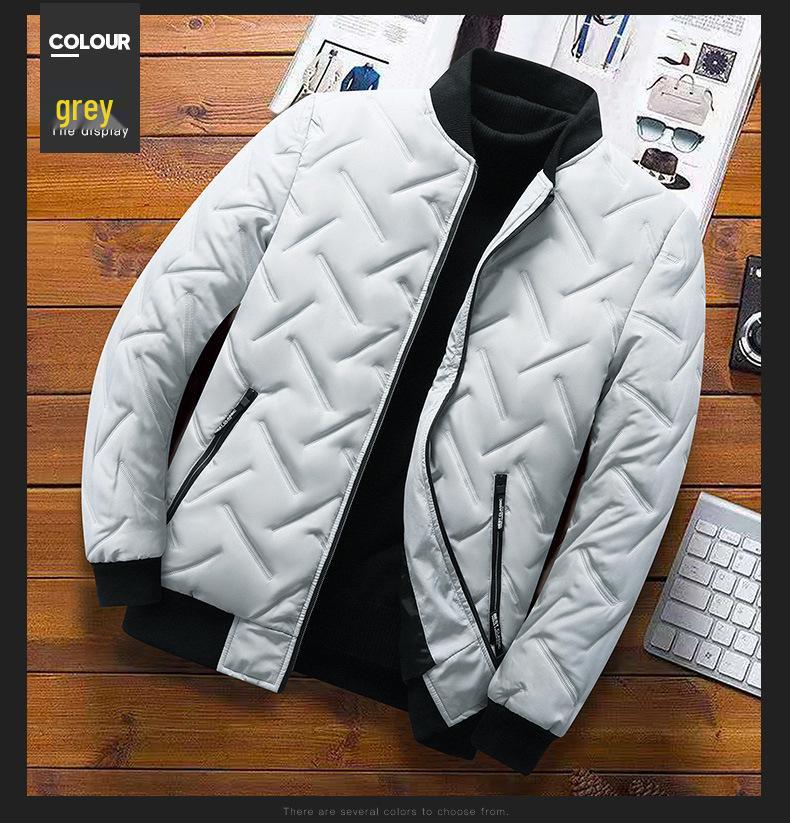 

Men’s Lightweight Cotton Jacket - Autumn/Winter Korean Style, Short Stand Collar, Trendy Outerwear XL
