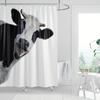 1 Tenda da Doccia con Stampa Mucca - Poliestere Con Ganci, Giocoso Design Mucca Cartone Animato, Lavabile in Lavatrice Decorazione Bagno Per Tutte le Stagioni