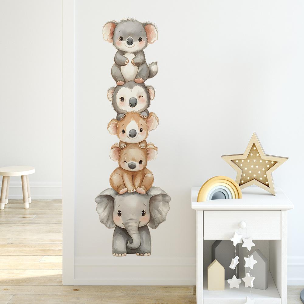 Elephant Sloth Animal Stack Arhat Bedroom Living Room Entrance Hall Home Background Beautification Wall Stickers
