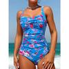 2025 Printed Strappy Swimsuit Women One Piece Floral Swimwear Female Bathers Bathing Swimming Swim Suit Beachwear