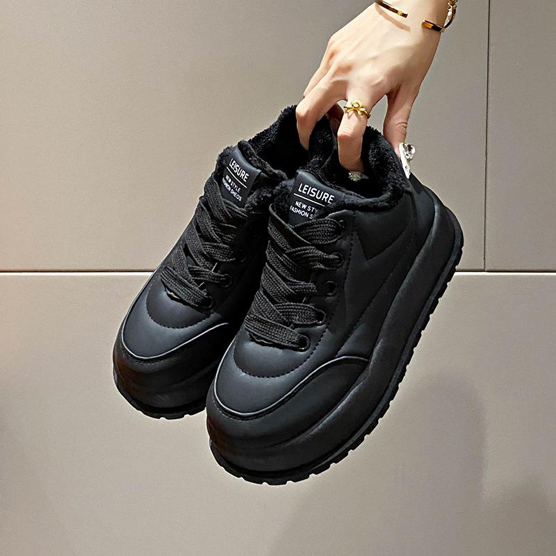 

Windproof velvet thick-soled casual shoes for women s 2025 winter new student Korean version of warm casual heightening cotton shoes MX7803 35