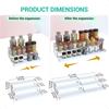 Pack of 2 Expandable Spice Rack Cabinet Organizer and Seasoning Organizer for Kitchen Adjustable Storage Solution for Counterto