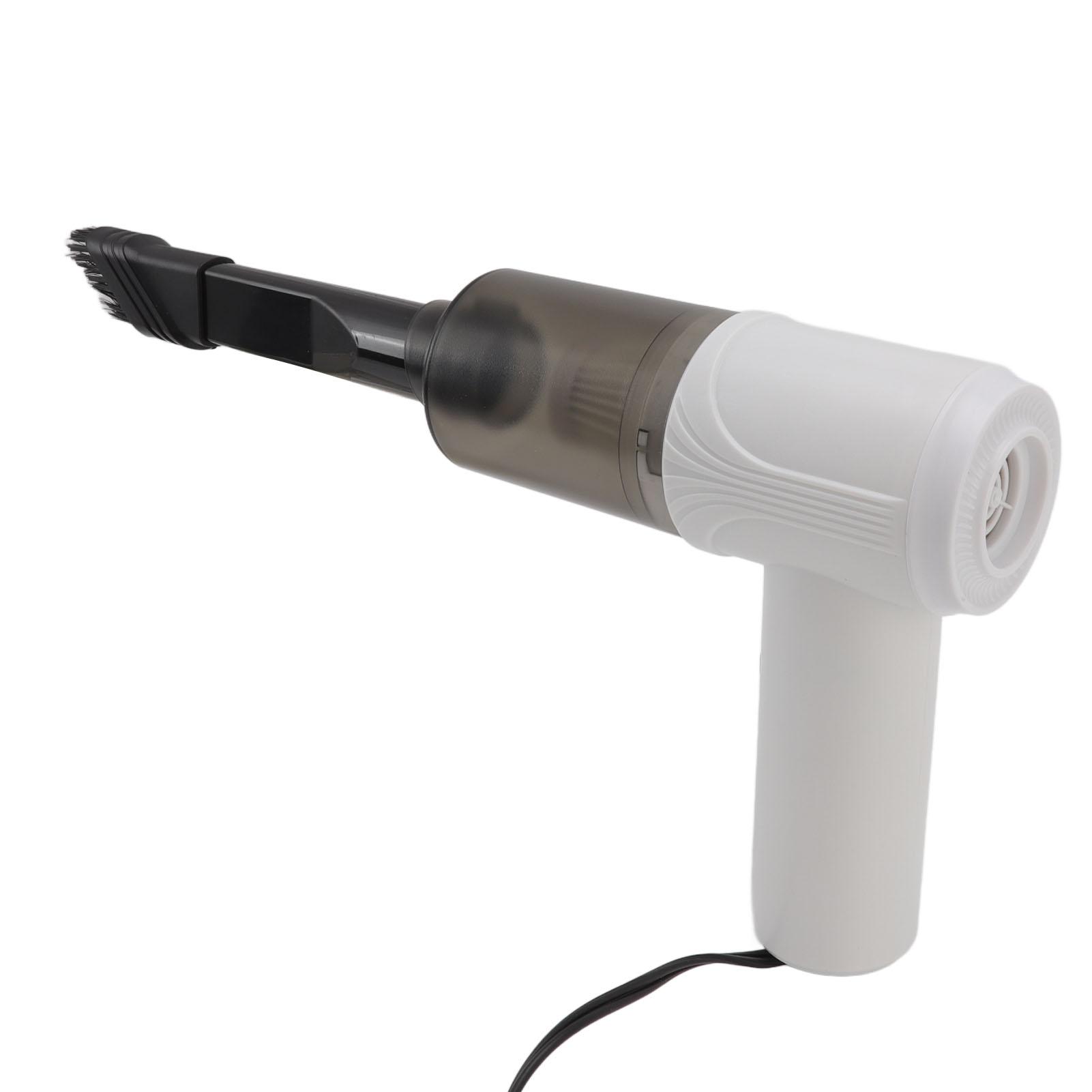 

Car Vacuum Cleaner 360° Cleaning Washable Filter Screen Portable Handheld Vacuum Cleaner Inflator 12V Black білий