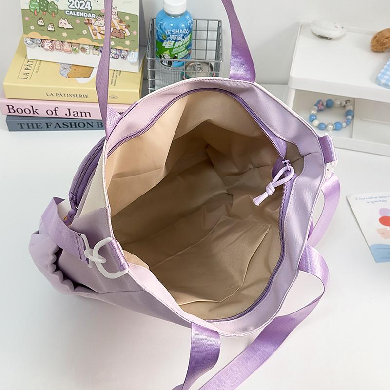 Contrast Large Capacity Tote Bag Student Crossbody Bag Girls Star Print Shoulder Bag