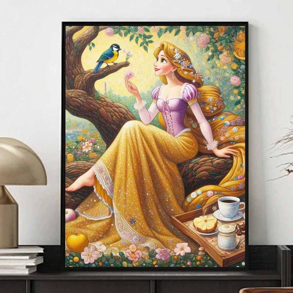 Full Round Diamond Painting Rapunzel Under The Tree Art Rhinestone Picture Mosaic DIY 5D Cross Stitch Embroidery Home Decoration