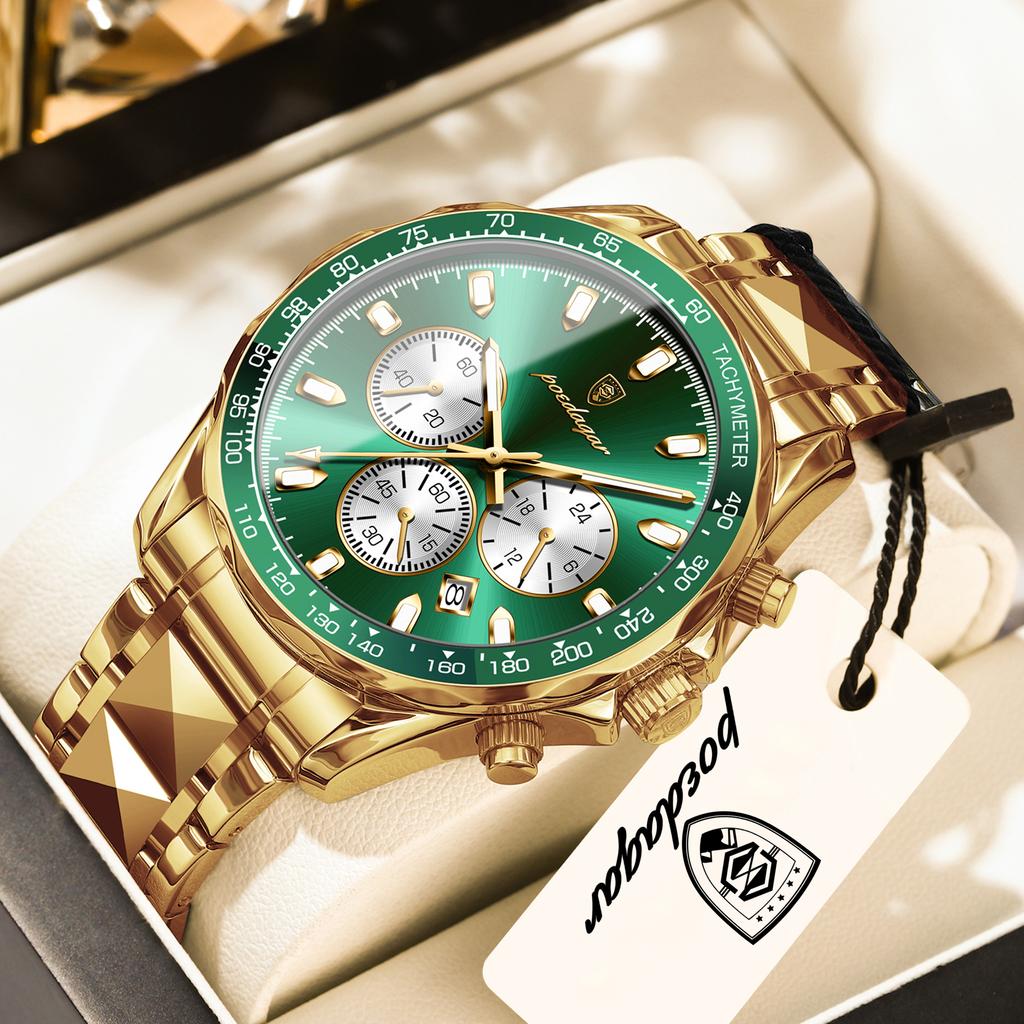 POEDAGAR Sport Men Watch Waterproof Luminous Chronograph Date Quartz Military Man Wristwatch Stainless Steel Men's Watches Reloj